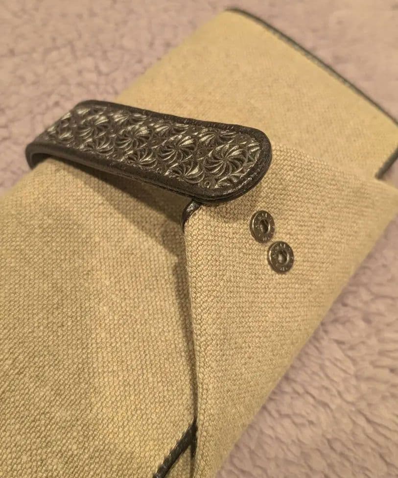 【未使用】ヒロコハヤシ 長財布 HIROKO HAYASHI 麻×レザー素材