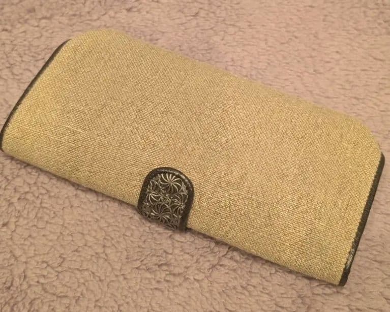 【未使用】ヒロコハヤシ 長財布 HIROKO HAYASHI 麻×レザー素材