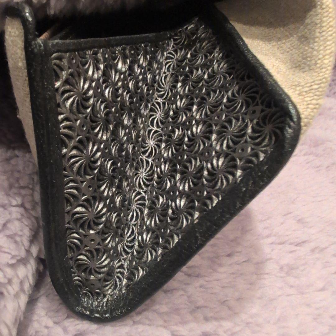 【未使用】ヒロコハヤシ 長財布 HIROKO HAYASHI 麻×レザー素材