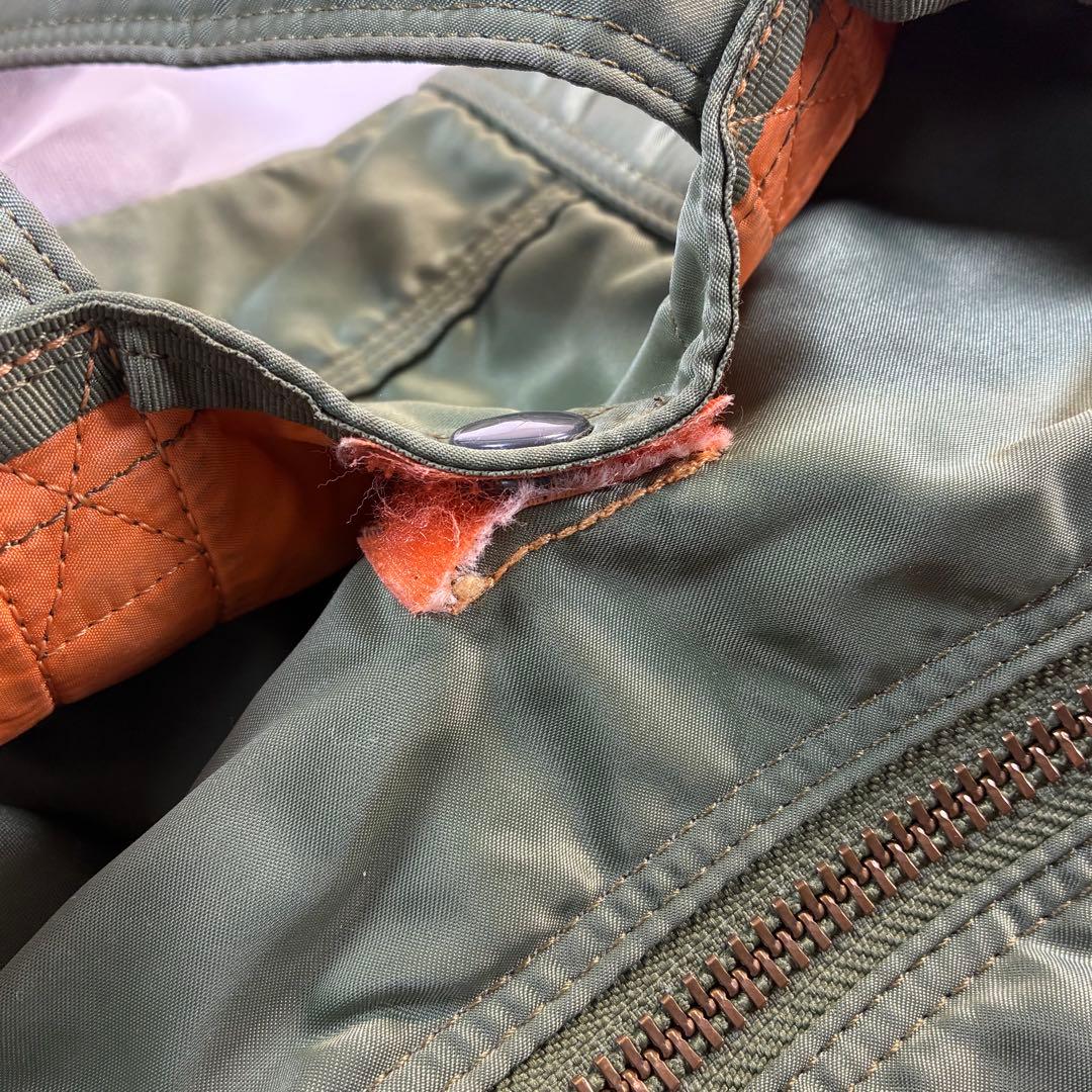 [美品] PORTER タンカー ドラムバッグ ミニボストン セージグリーン L