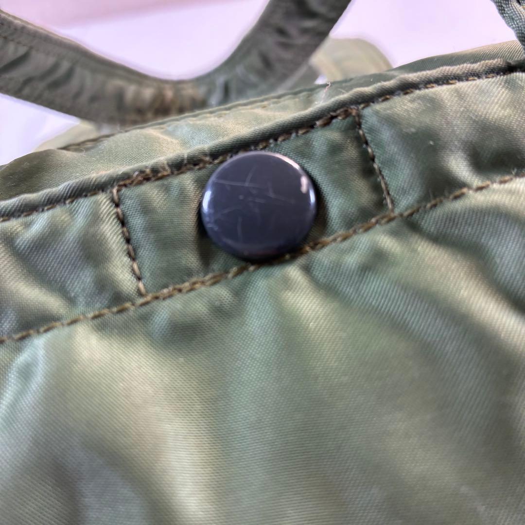 [美品] PORTER タンカー ドラムバッグ ミニボストン セージグリーン L