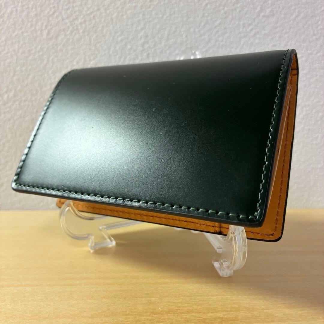【未使用】 プレリー コードバン メンズ 名刺入れ グリーン 外箱付き