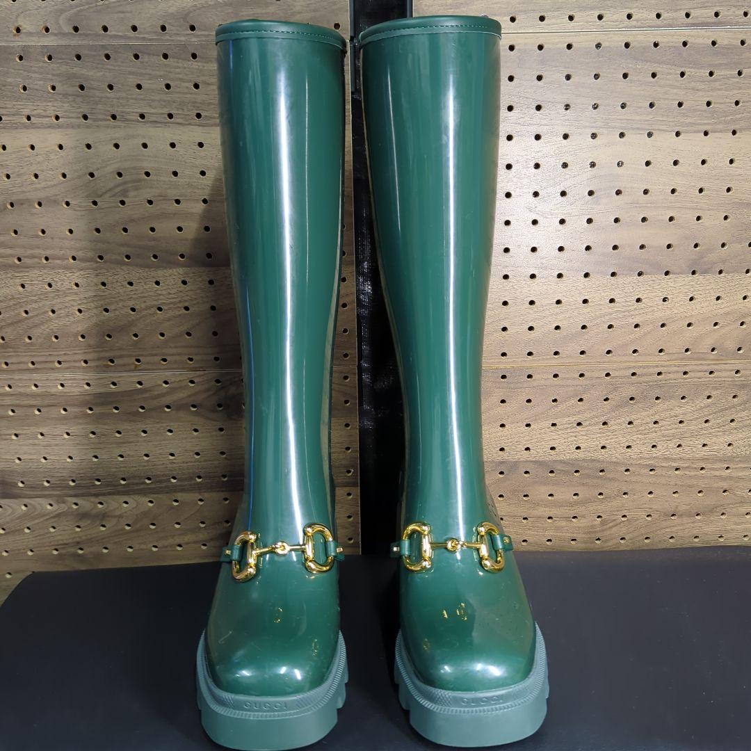 【新品・未使用】GUCCI ホースビット ラバー レインブーツ 38