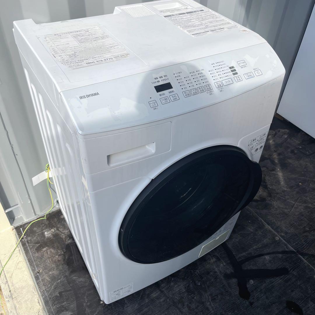 155取付無料！熱乾燥搭載！アイリスオーヤマ 温水洗浄 ホワイトドラム式洗濯機
