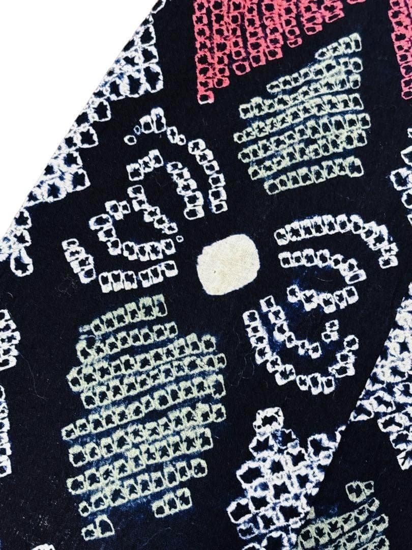 A28 有松鳴海絞り 高級浴衣 花模様　紺青