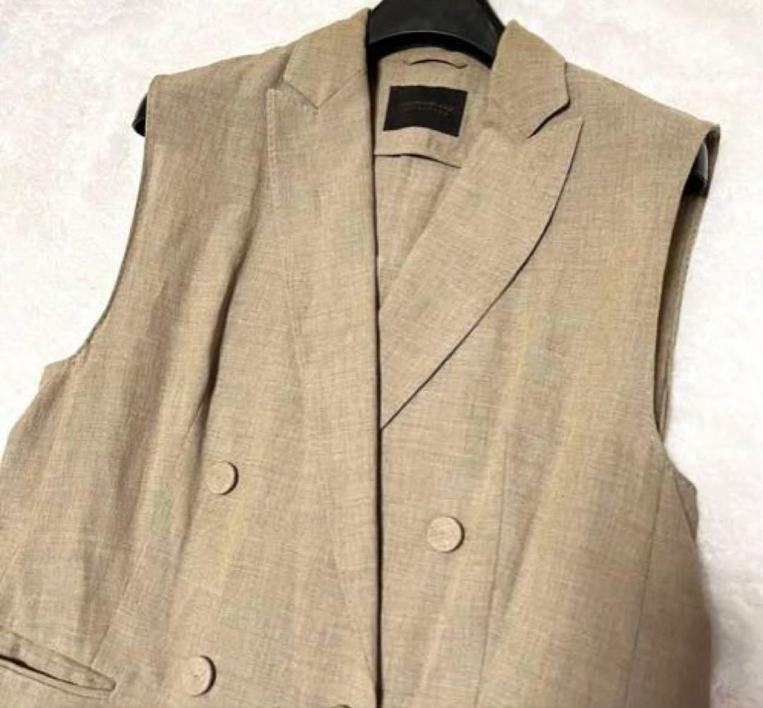 【美品】トゥモローランド　ジレ　ロングスカート　リネン混　セットアップ　ブラウン