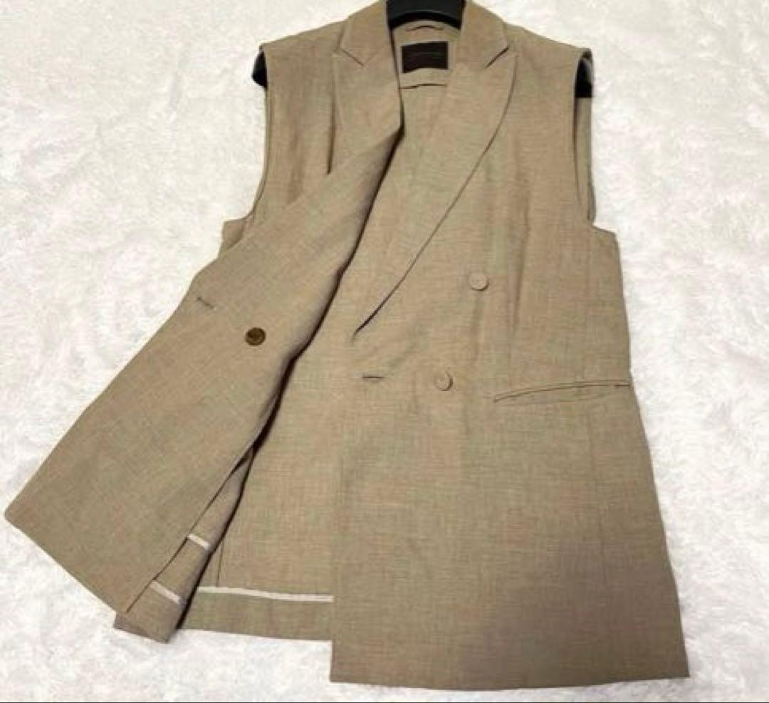 【美品】トゥモローランド　ジレ　ロングスカート　リネン混　セットアップ　ブラウン