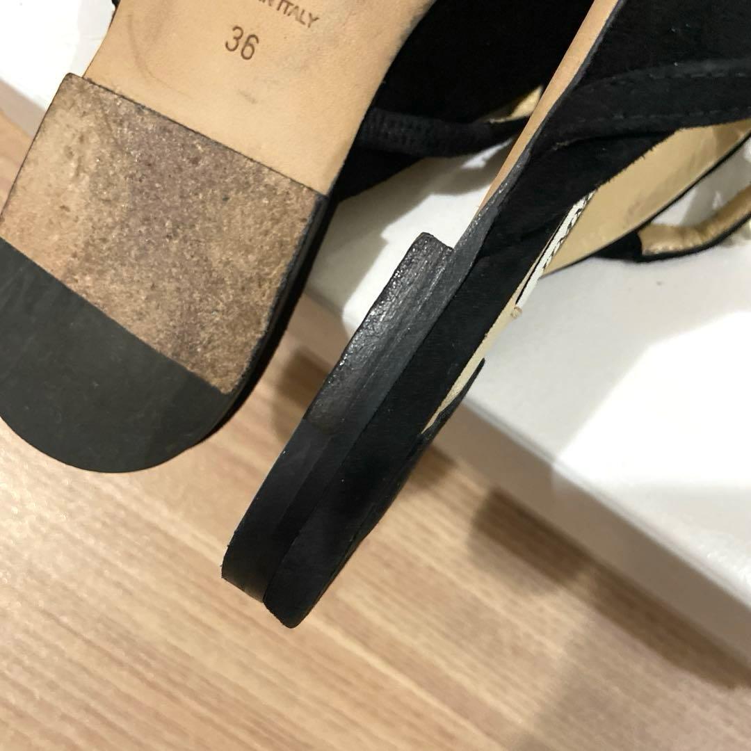 美品 JIMMY CHOO パール装飾ミュール ブラック23cm