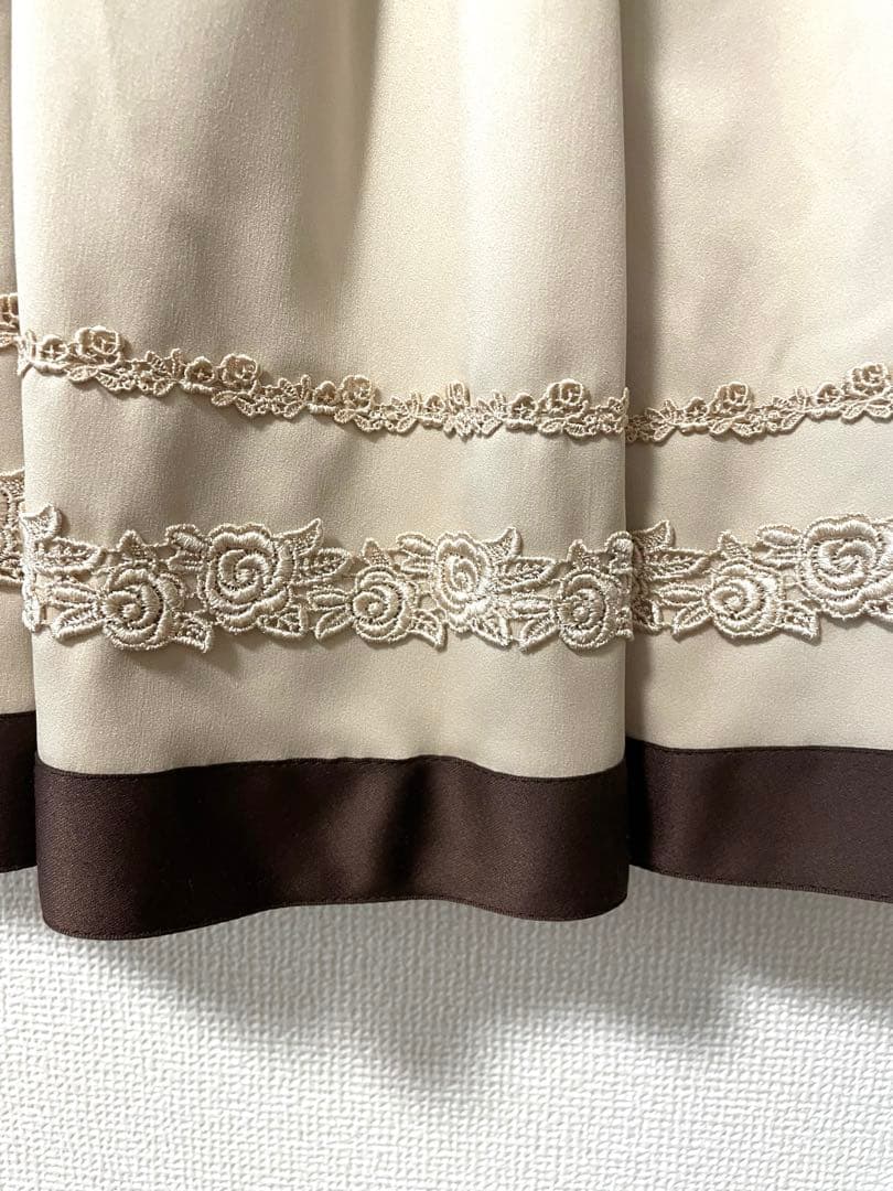 【美品】Innocent World リボンバイカラーJSK ミルクティー色