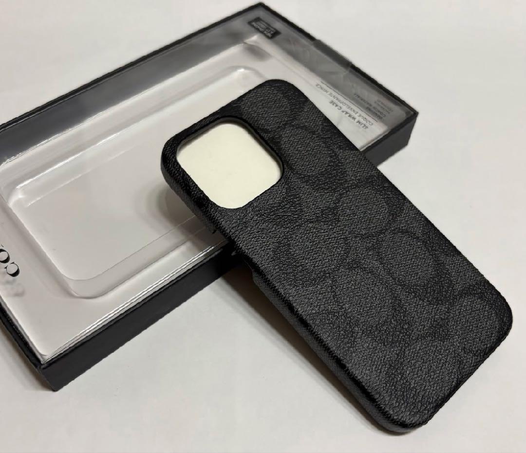COACH コーチ iPhon13pro ハードケース キャンバス ブラック