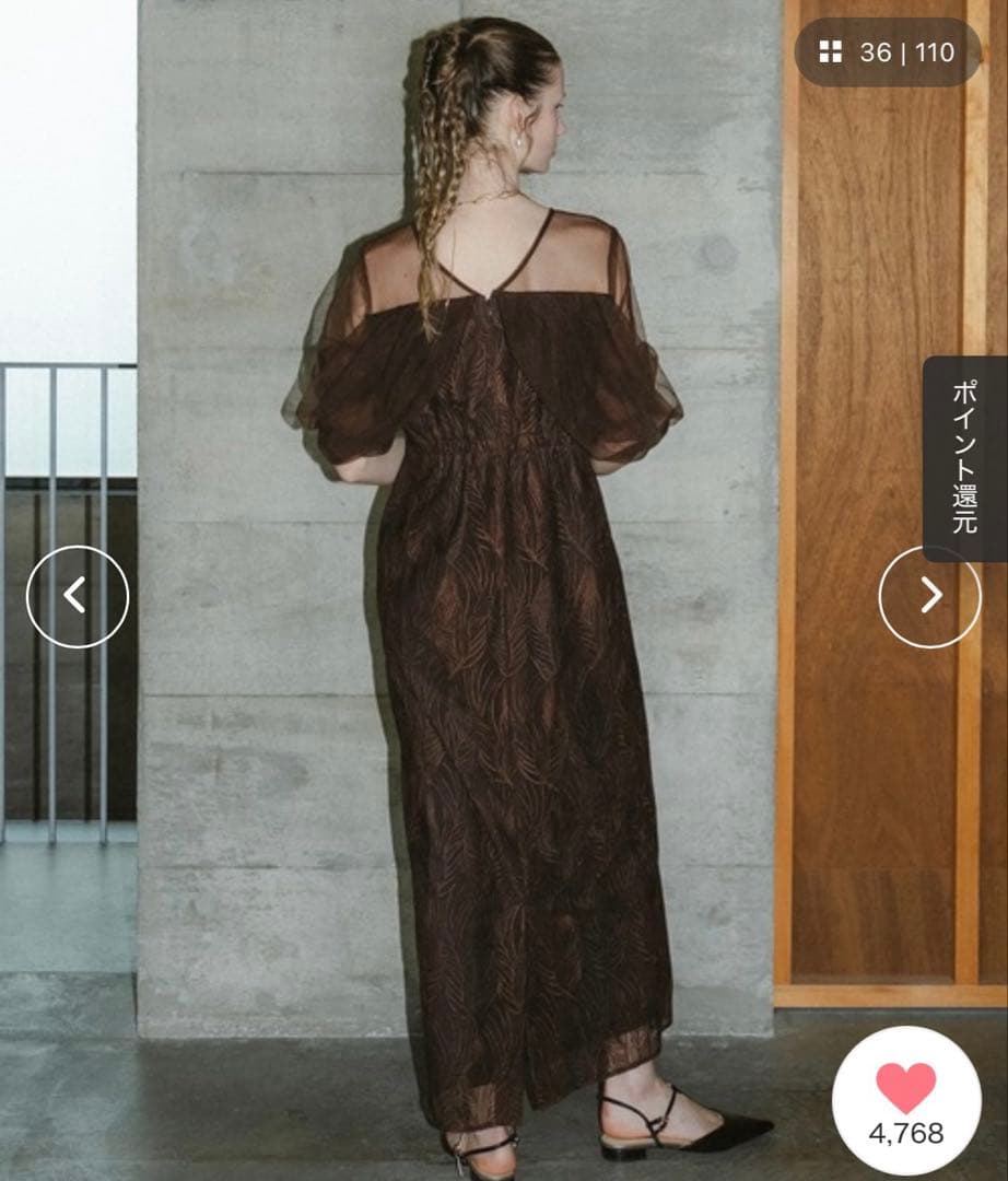 Tornade pencil dress et.UNiVER ブラウン　ドレス