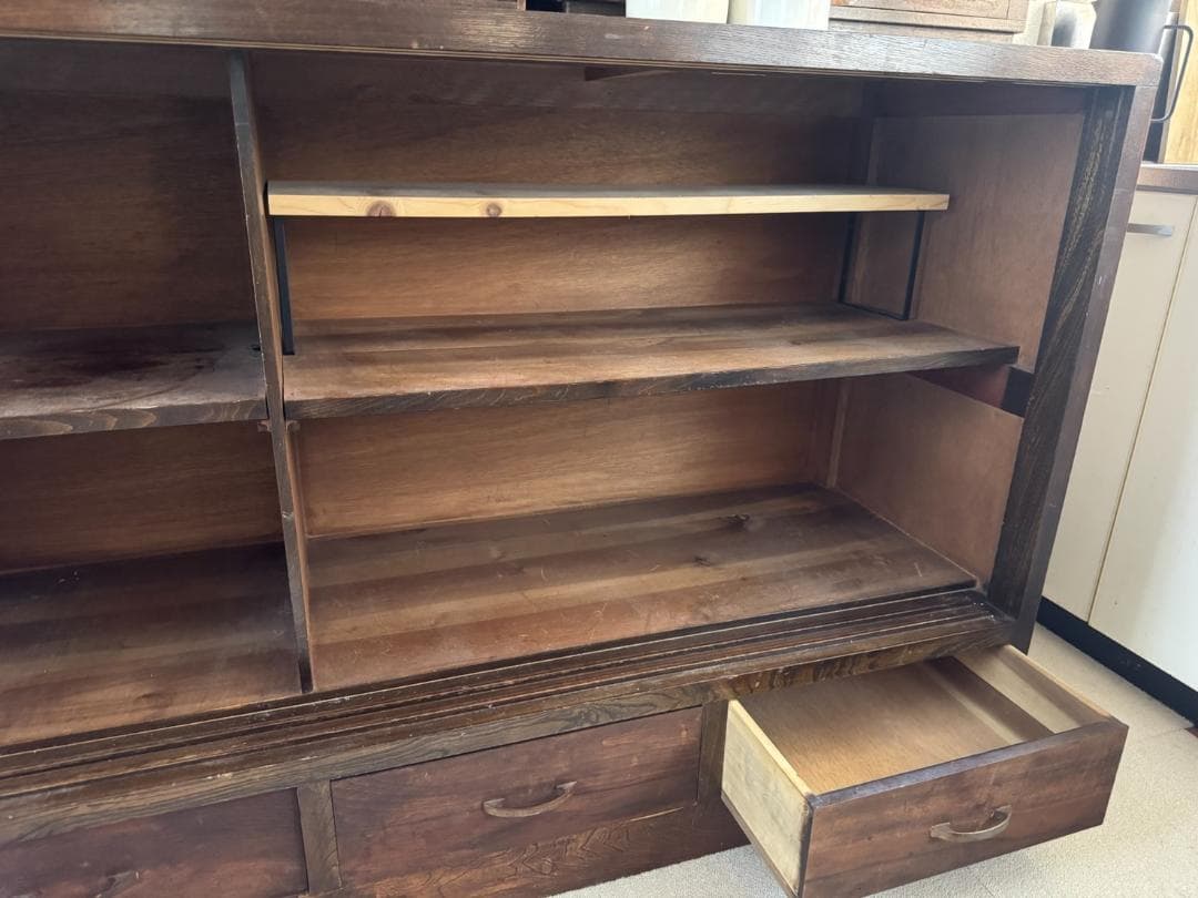 【ケンタウロス】水屋箪笥 食器棚 アンティーク 古家具 レトロ木製