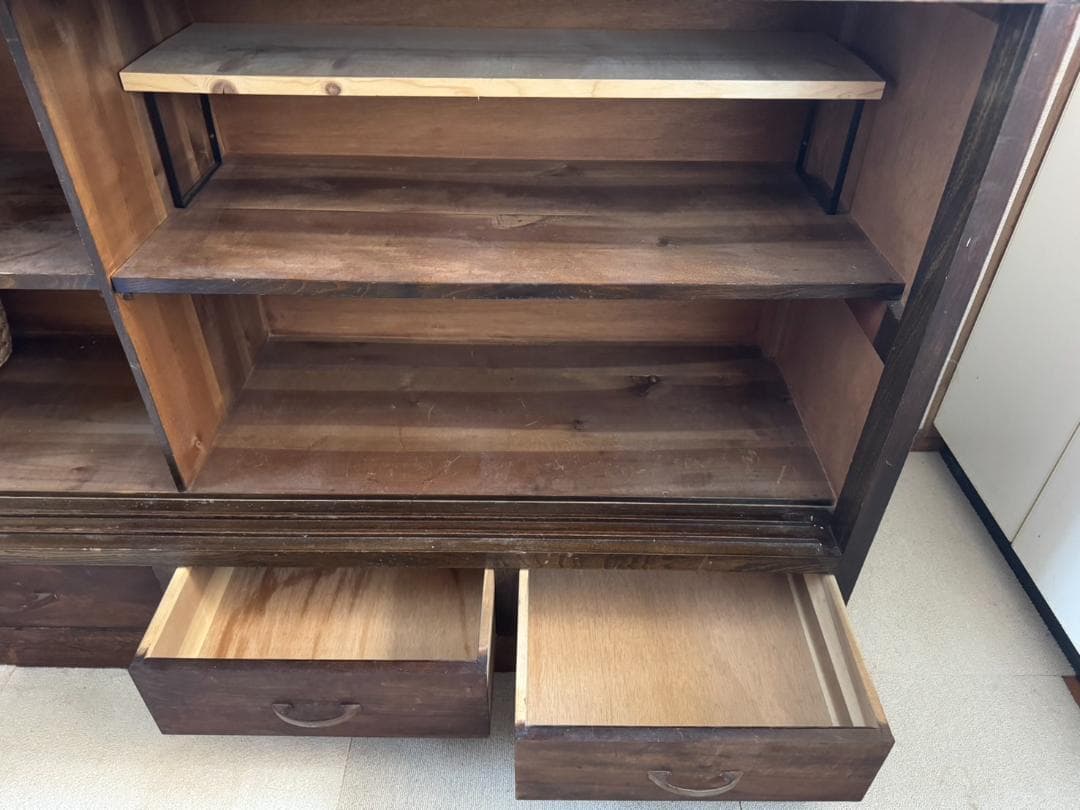 【ケンタウロス】水屋箪笥 食器棚 アンティーク 古家具 レトロ木製