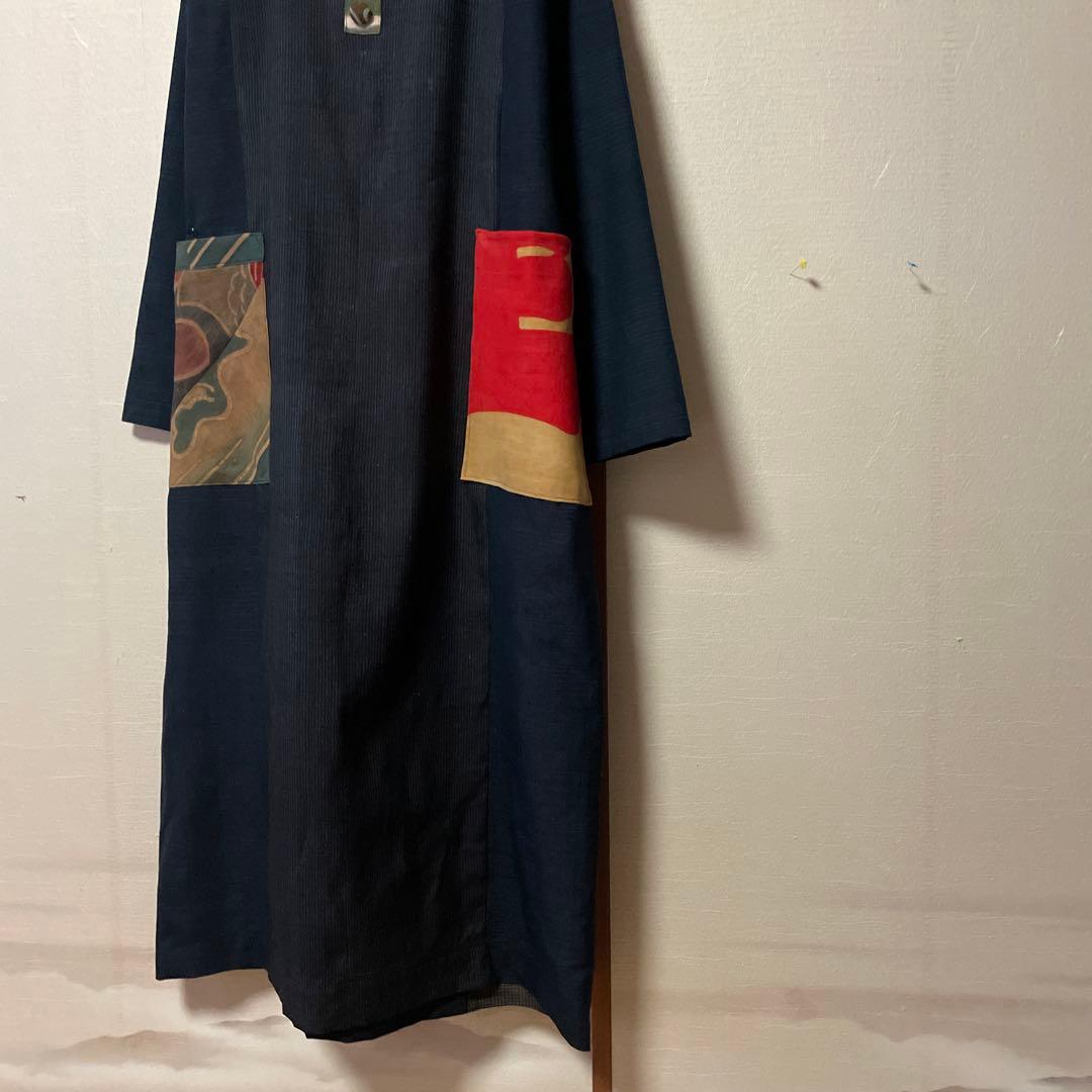 専用　すみ様　無地縞紬に幟のコラボ