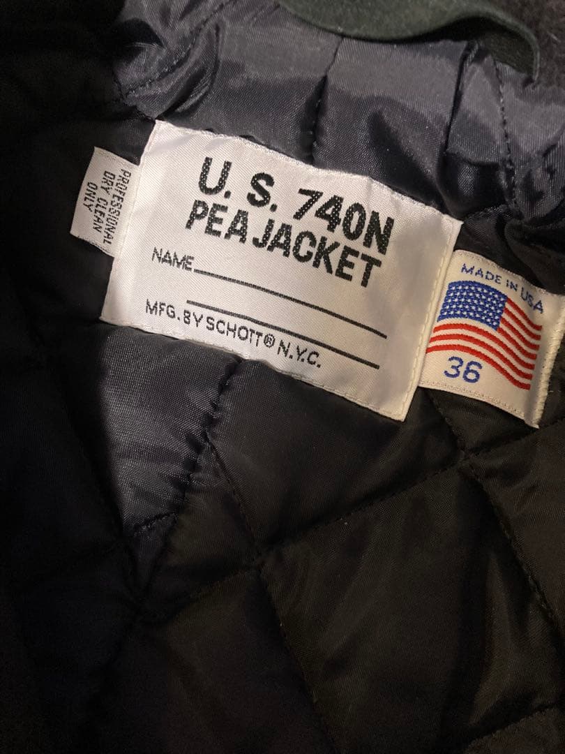 ショットschott Pコート　ネイビー　サイズ36