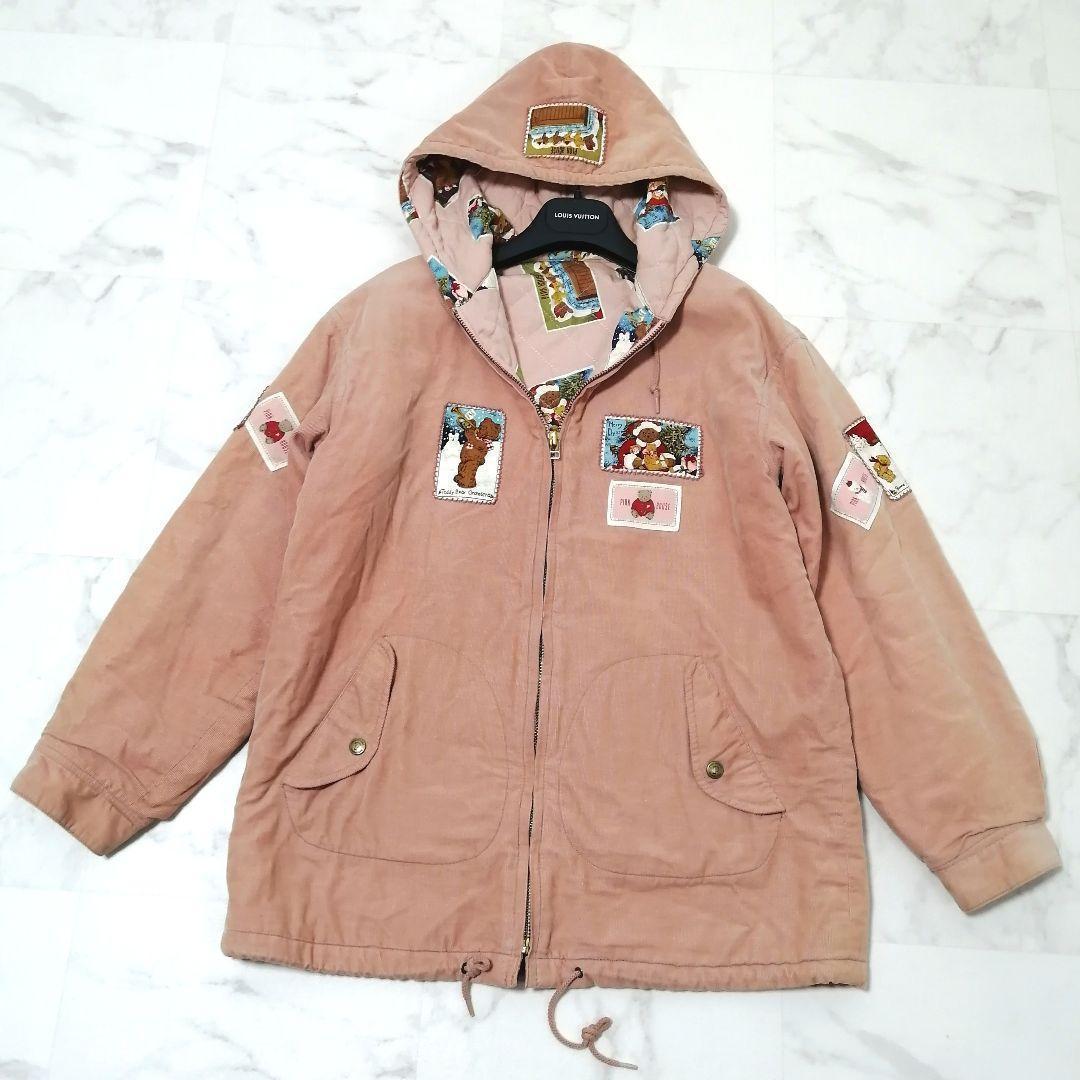 ピンクハウス　ブルゾン　羽織　キルティング　フード　ゼッケン　BEAR F　くま