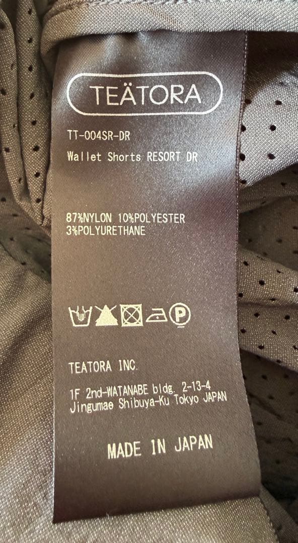 ば*り様 TEATORA WALLET SHORTS RESORT DR GRA