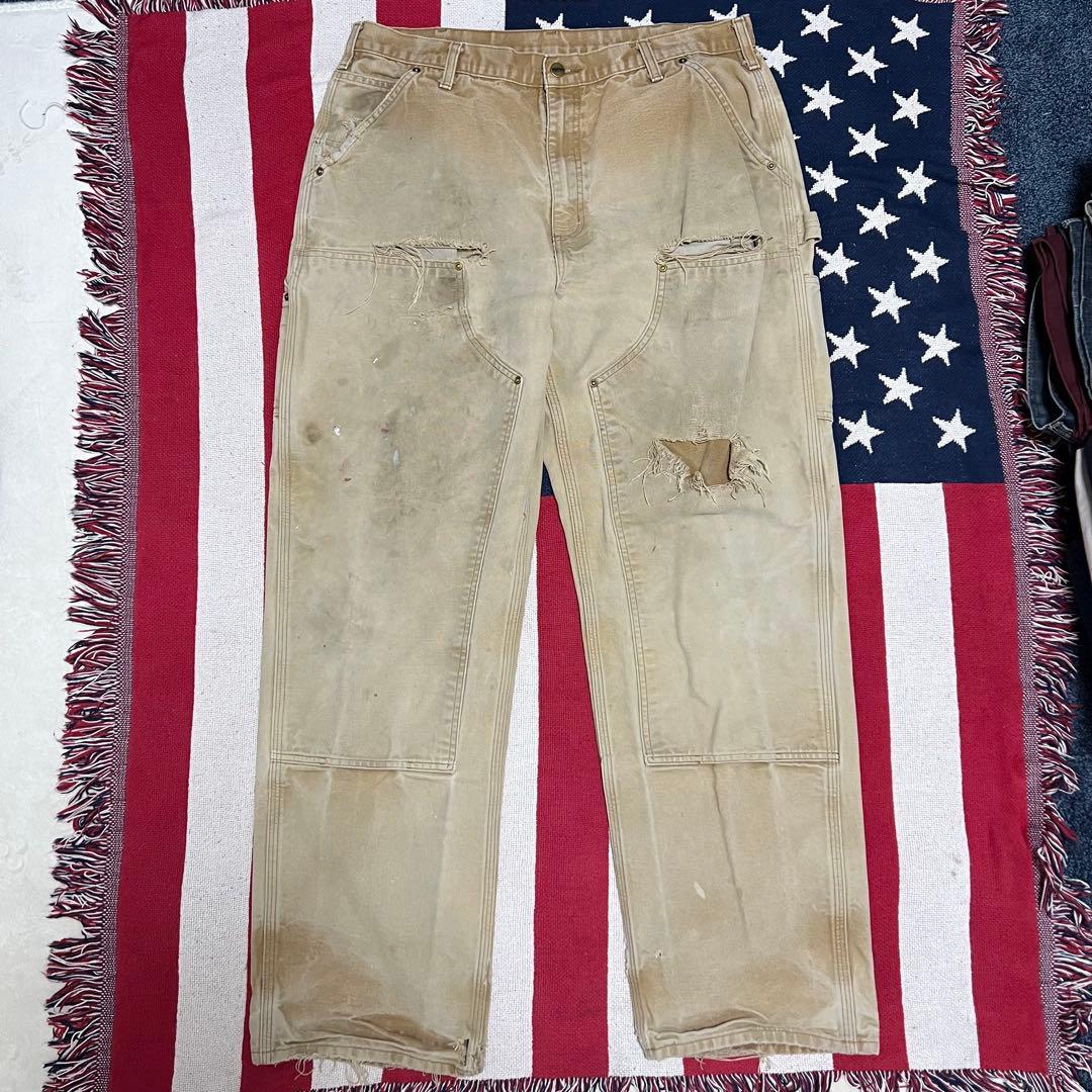 90s carhartt カーハート ダブルニーペインターパンツ ボロ ダメージ