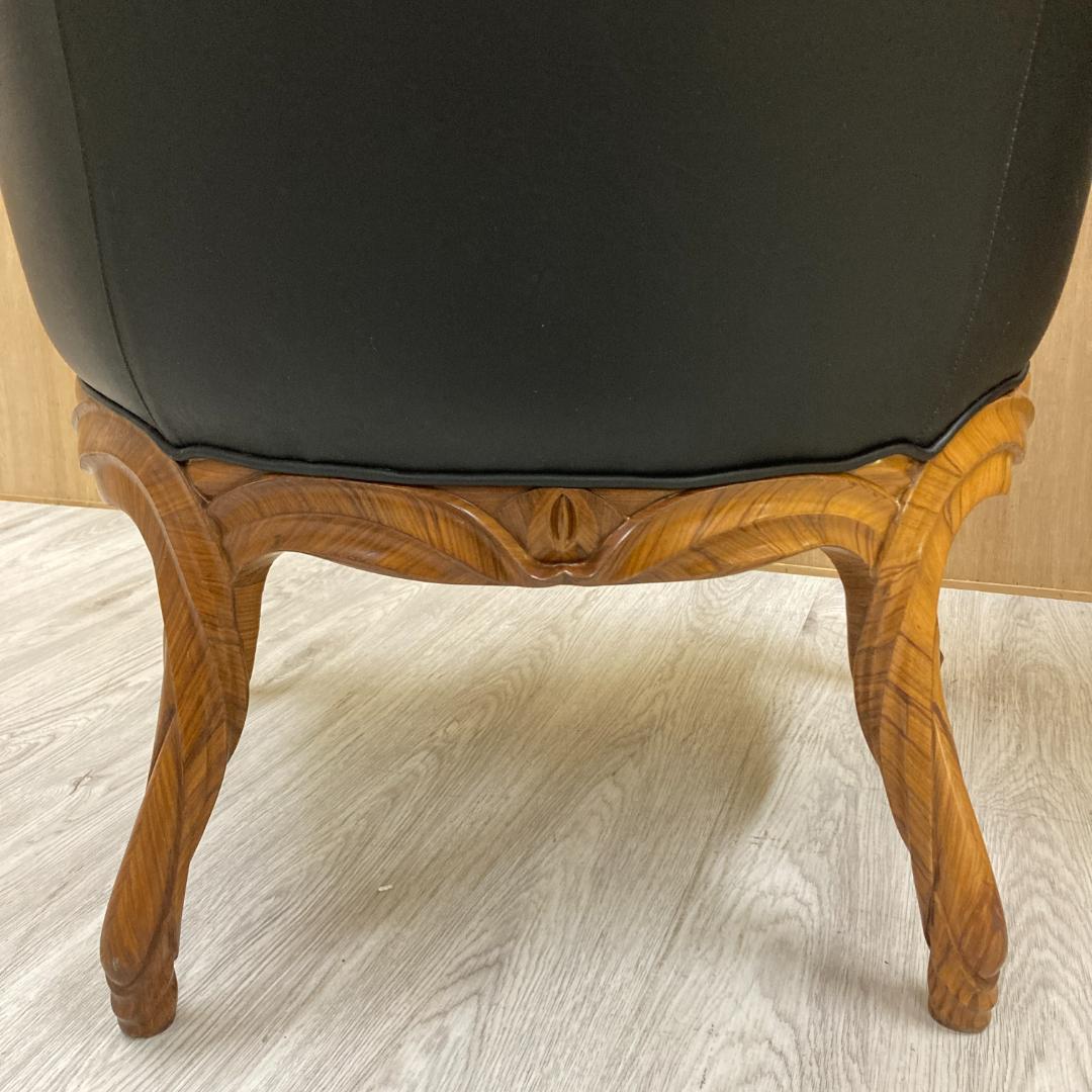 総革　ラウンジソファ　一人掛け　応接　２脚セット B