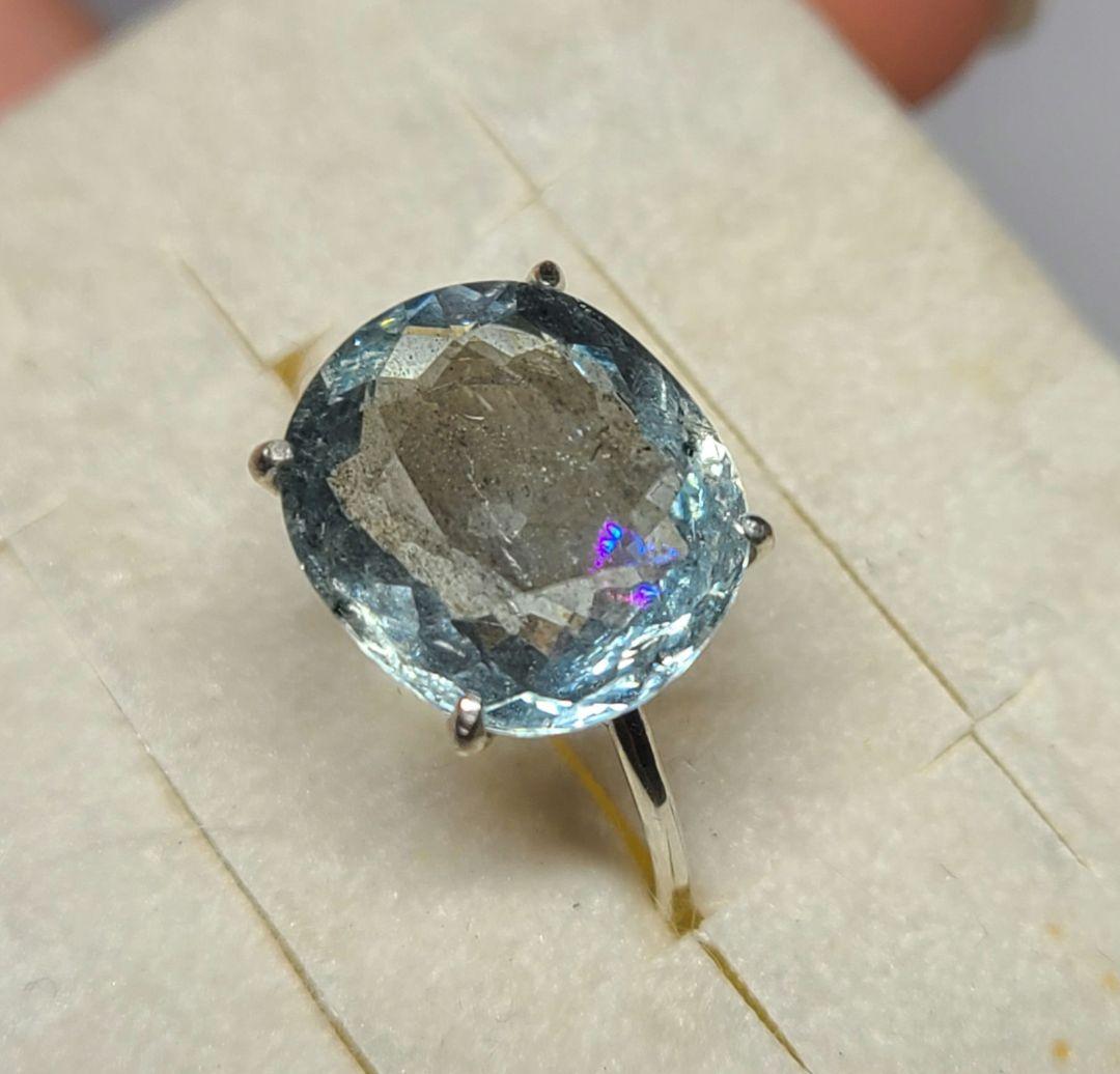 かるレインボーにピカピカシラー★非加熱ブラジル産アクアマリン★オーダー