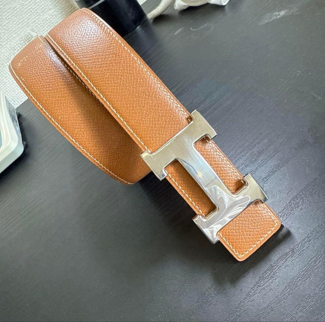 HERMES エルメスコンスタンスリバーシブルベルト65シルバーバックル　美品