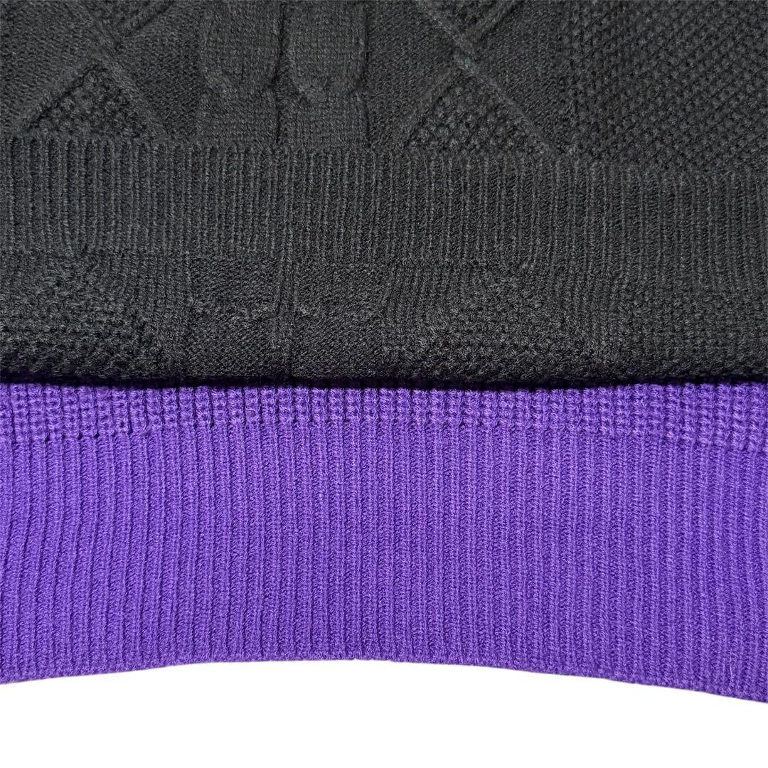 RADIO EVA エヴァ初号機カラー ケーブルニット L 黒×紫