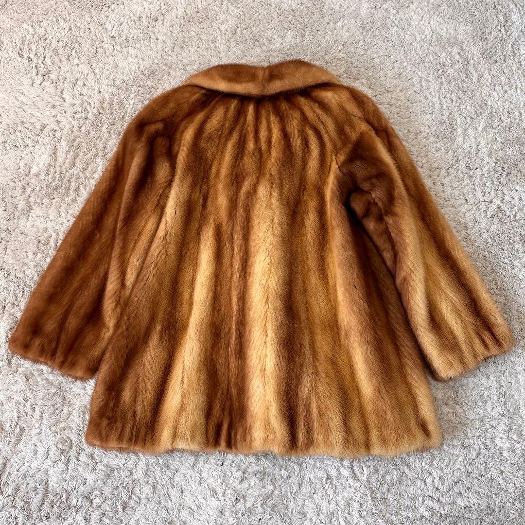 デミバフミンク ミンク 艶 柔らか 女優襟 ファーコート 本毛皮