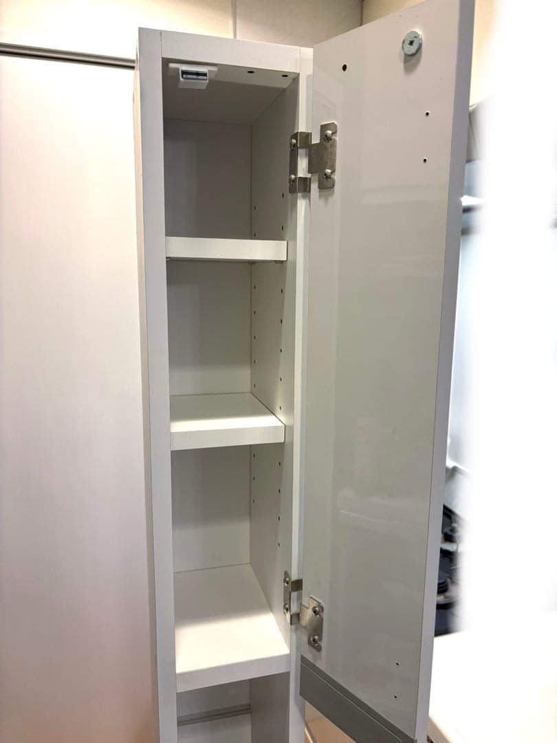 ディノス　幅15cm ホワイト キッチン収納 隙間収納　スキマ