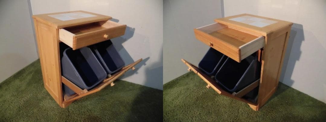 送料無料/アウトレット/新品★カントリー調★分別ダストボックス（2分別）