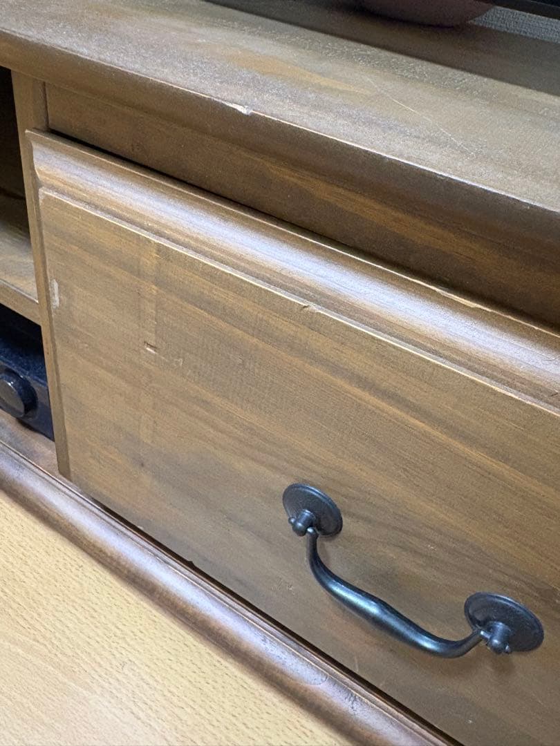 大型テレビ台 木製 引き出し付き