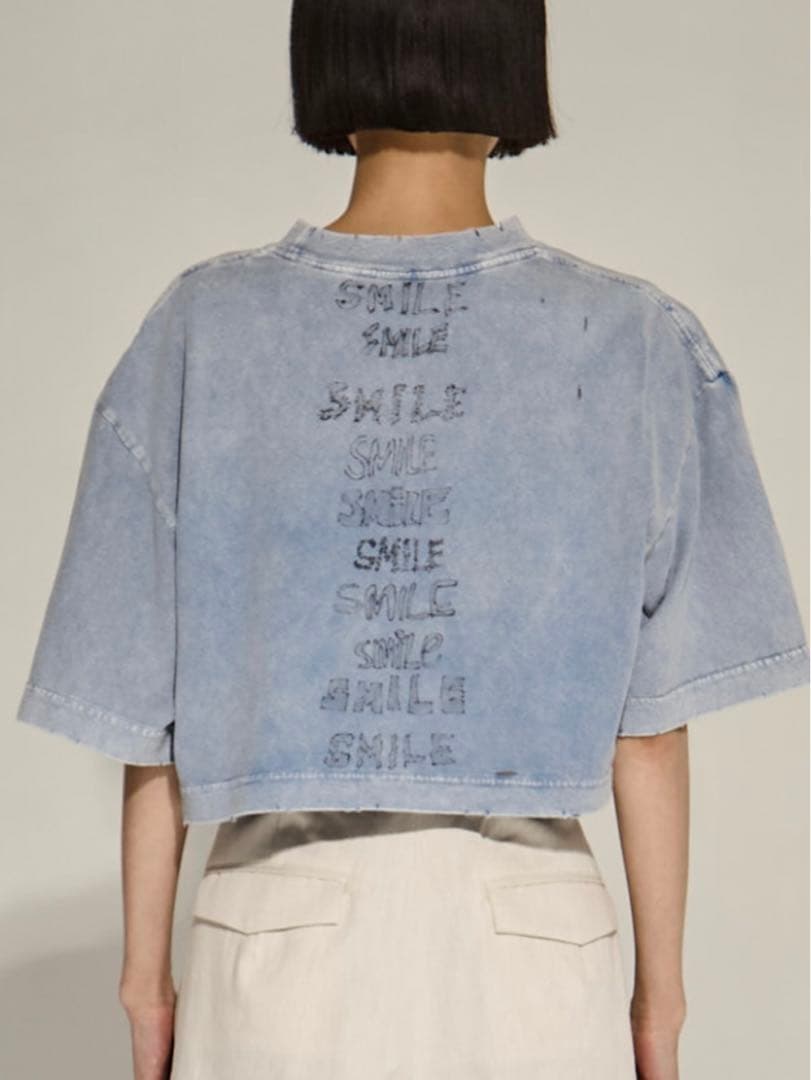 トップス MIHARA YASUHIRO bleached cropped tee