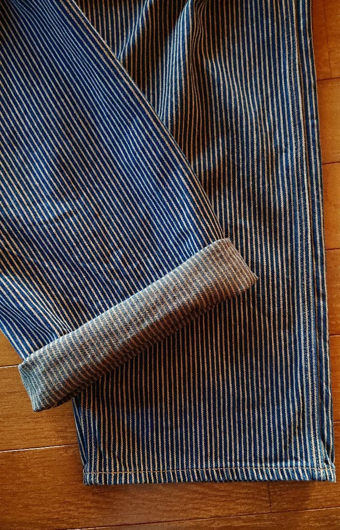 45R☆藍染め＊モンブラウンヒッコリー908山ペインターパンツ30インチ/深藍♪