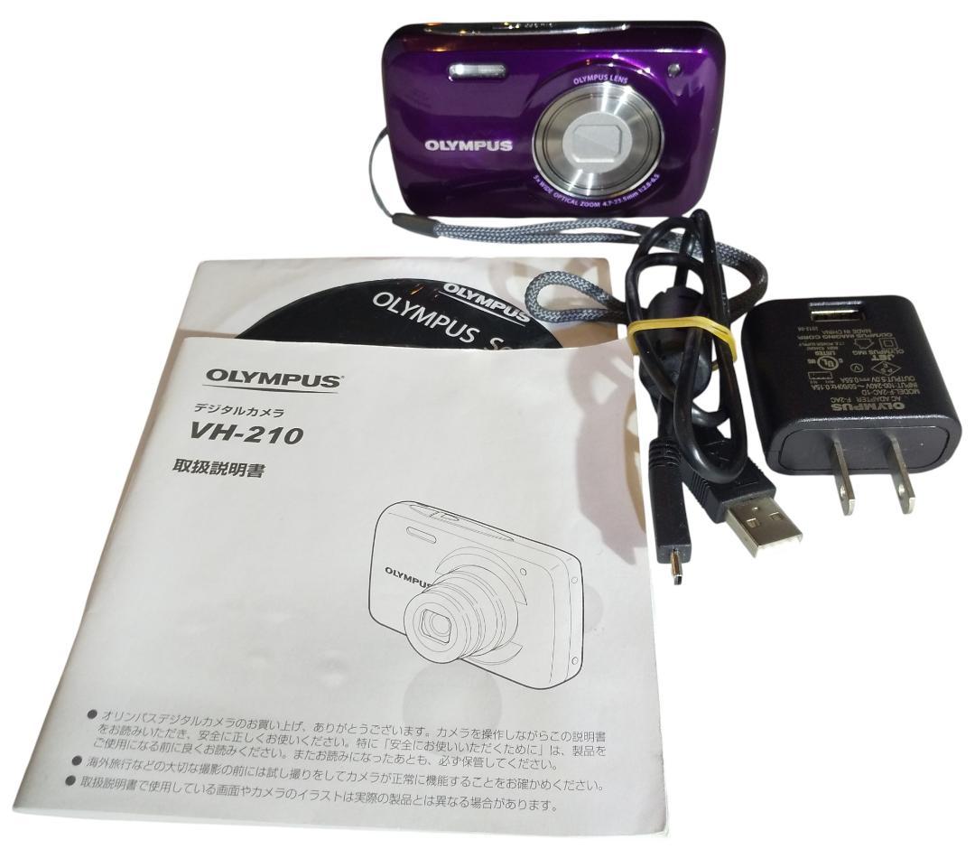 美品 OLYMPUS VH-210 動作確認済 1400万画素 パープル
