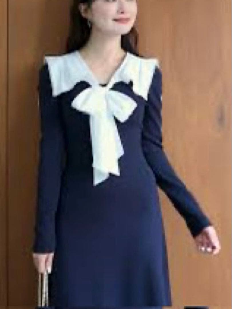 mipo　　セーラーカラーニットワンピース