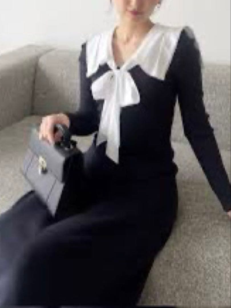 mipo　　セーラーカラーニットワンピース