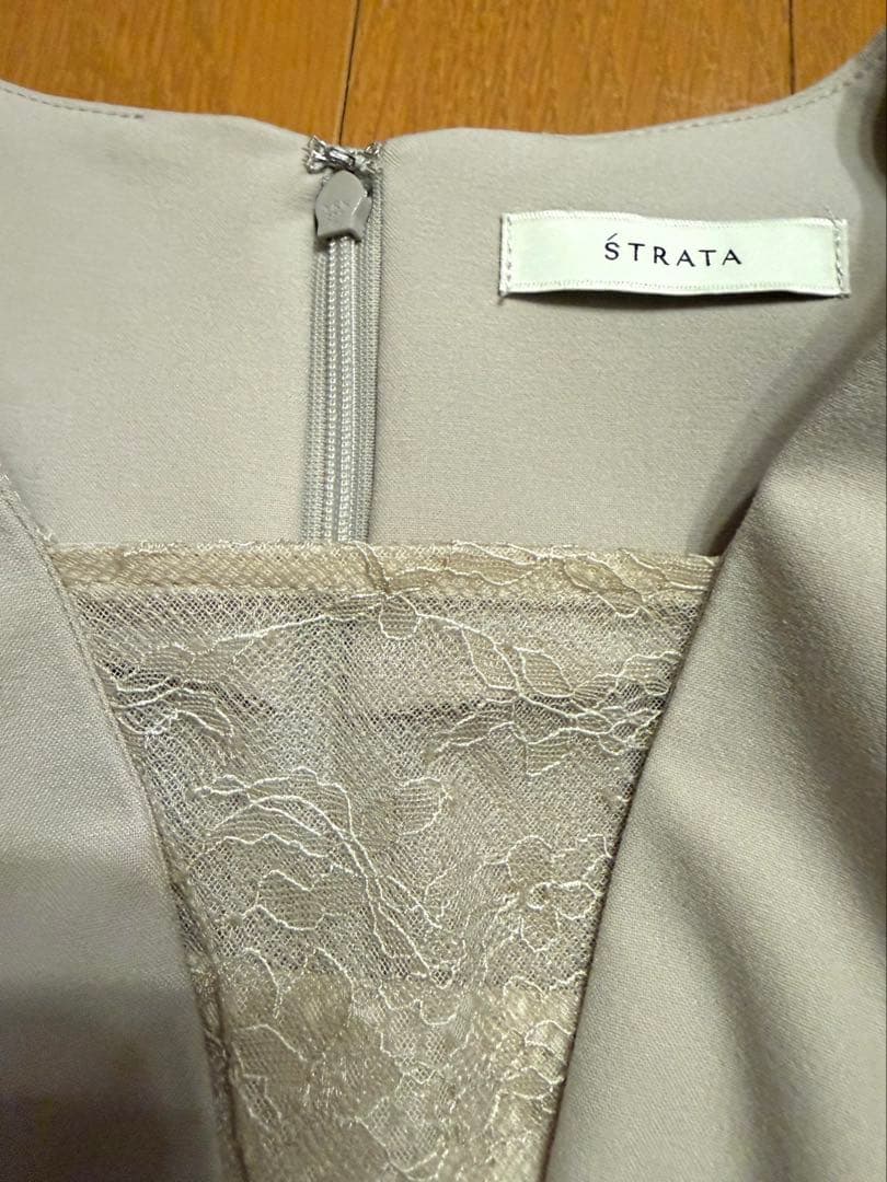 【新品】STRATA レースドッキングキャミセットワンピース　ライトベージュ