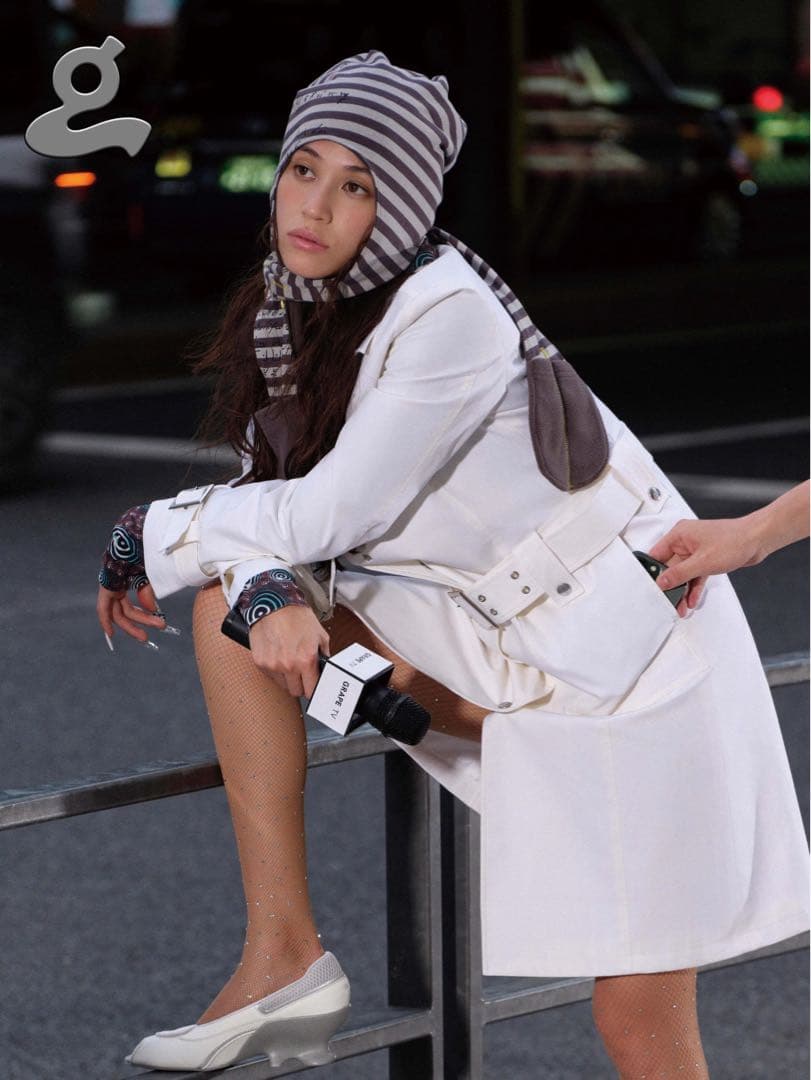 サ*ー様 【完売品】GRAPE 25AW アシンメトリーロングイヤーニットキャッ