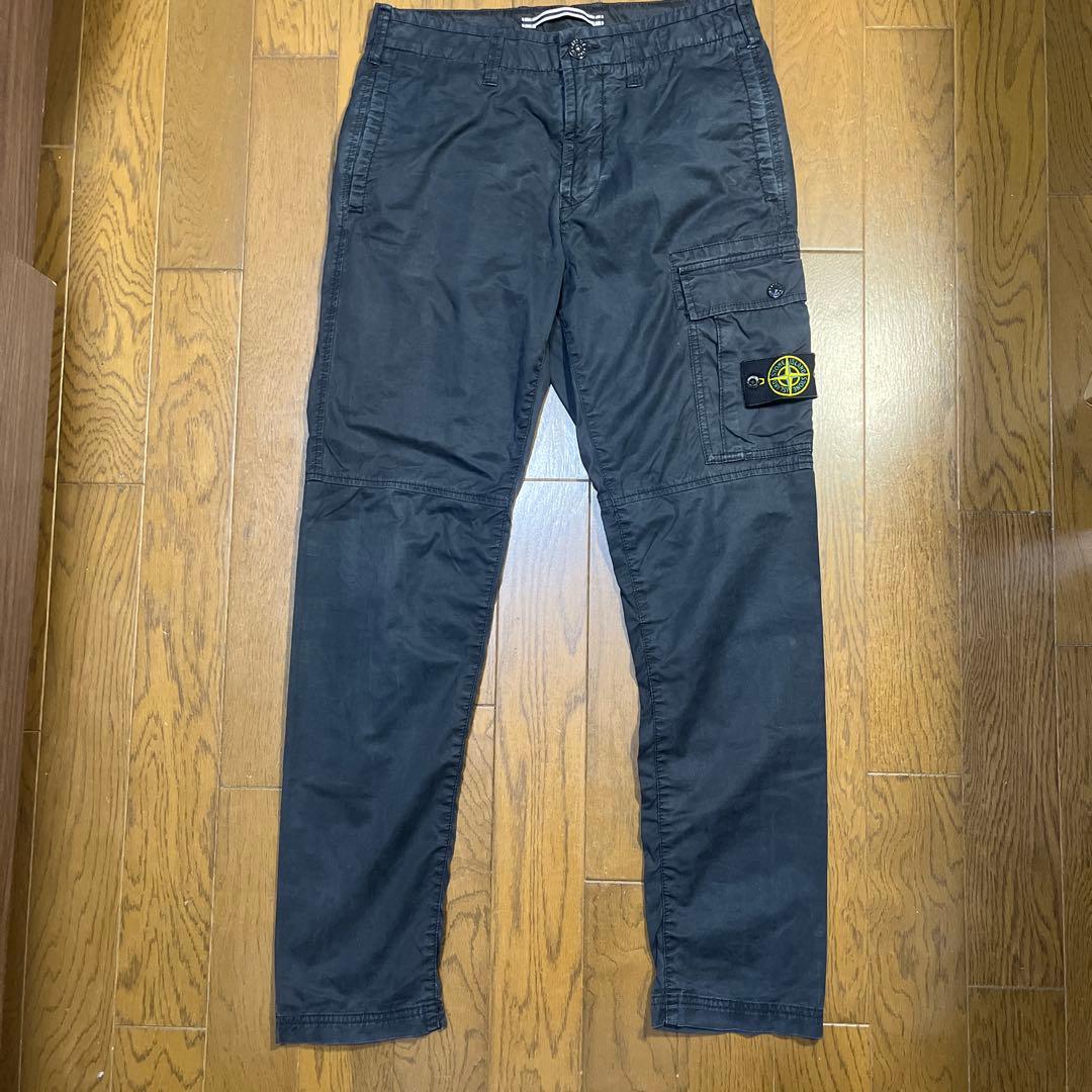 STONE  ブラックカーゴパンツW30