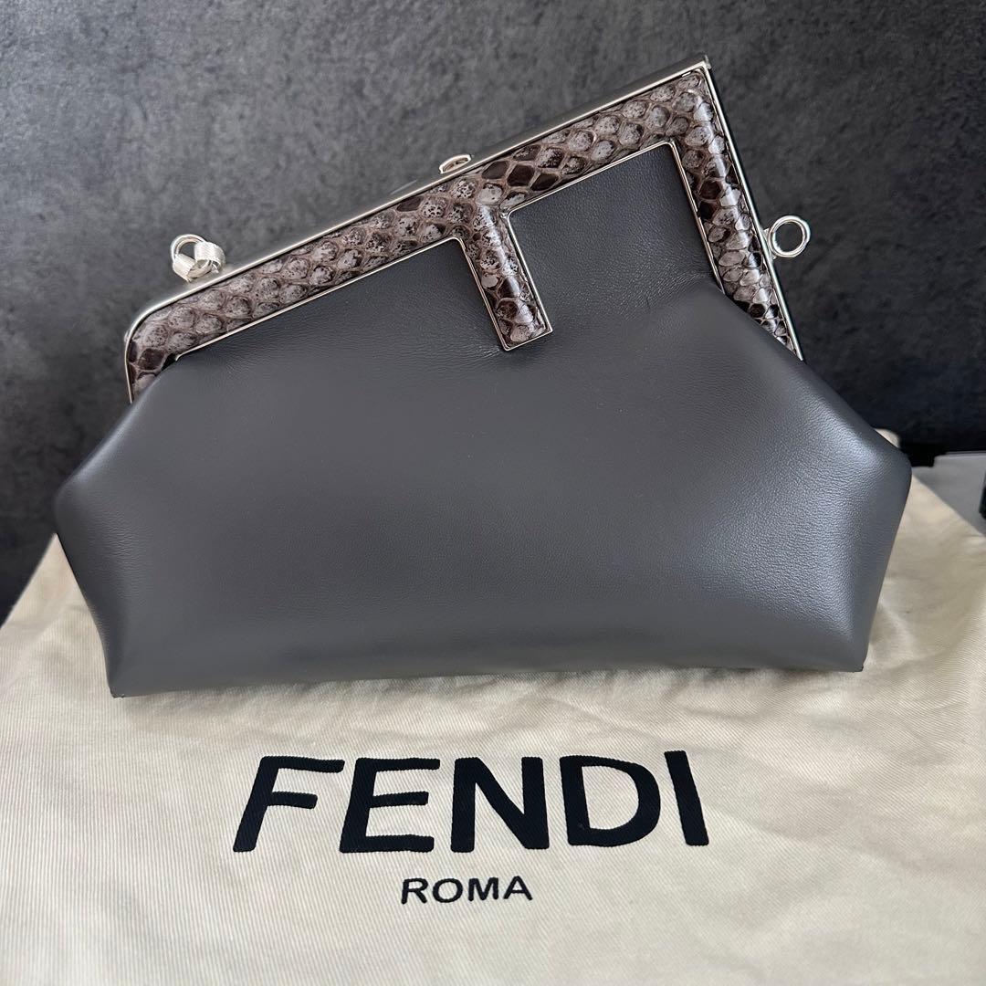 【新品】FENDI ファースト　スモール　グレーパイソン