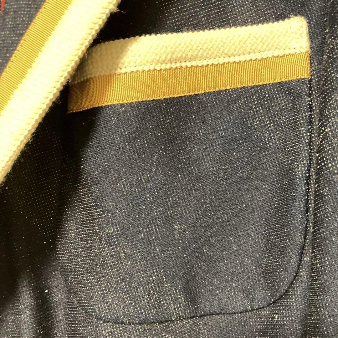 A エィス　インディゴ染ジャージパイピングブレザーネイビーLサイズ