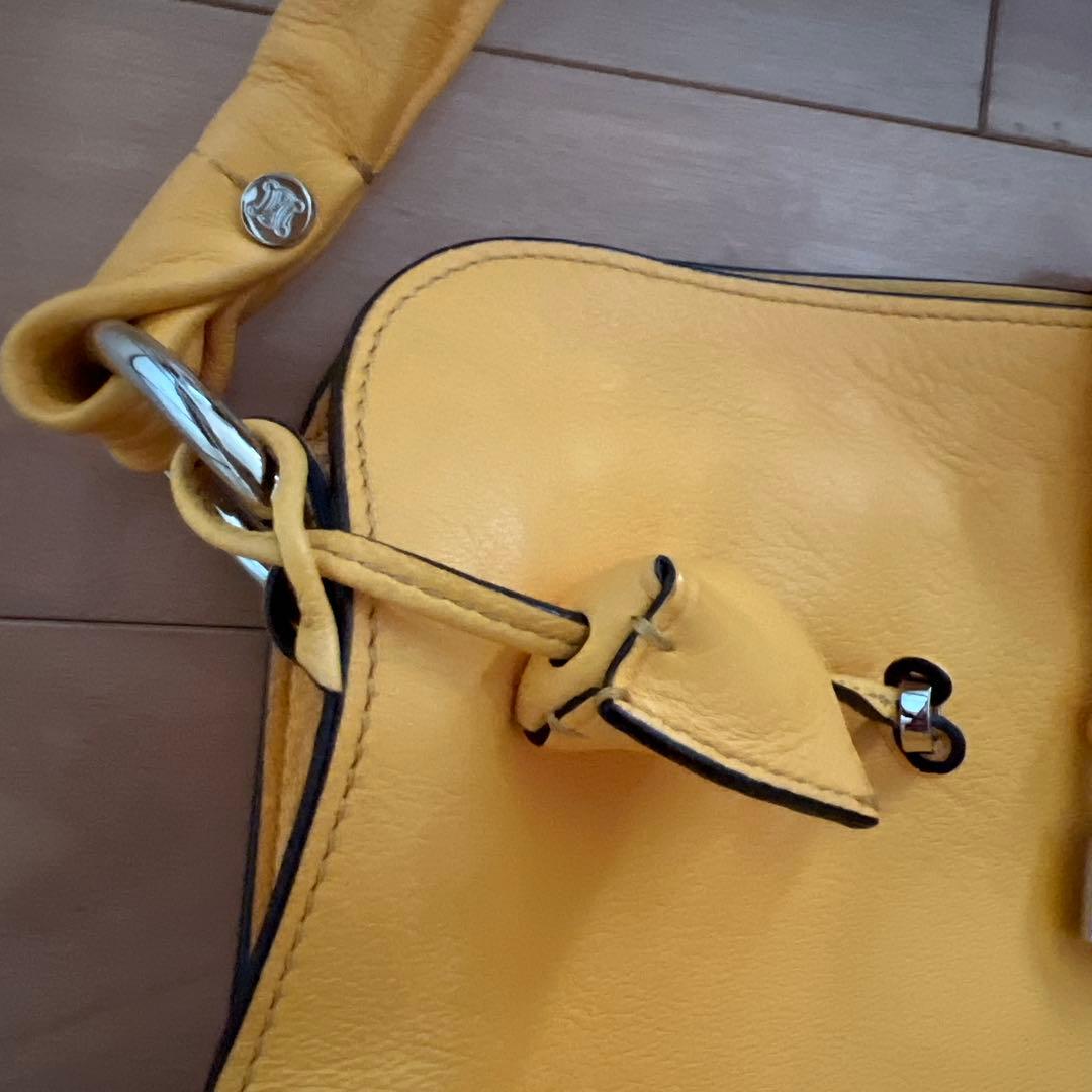 CELINE セリーヌ　ワンショルダー　イエロー レザー バッグ