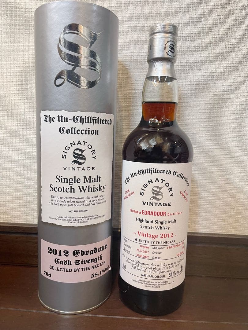 エドラダワー 10年　ファーストフィルシェリーカスク　58.1% シグナトリー