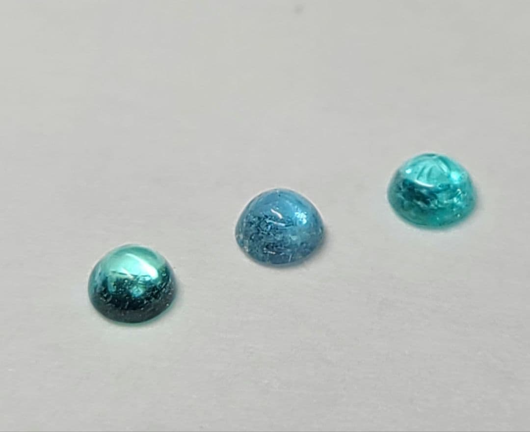 非加熱のまぁるいプルンチョ★ブラジルバターリャパライバトルマリン★3pcセット