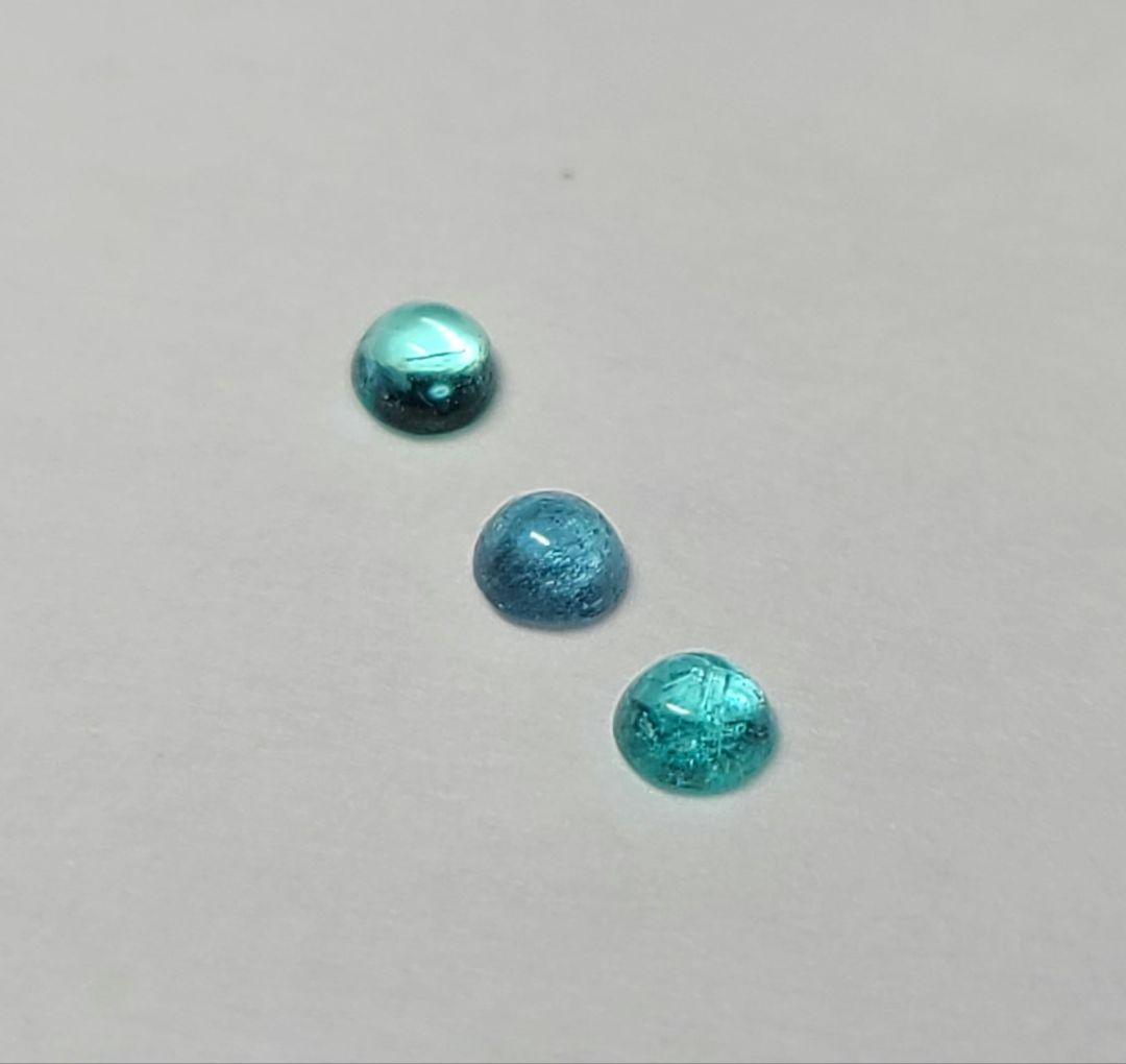 非加熱のまぁるいプルンチョ★ブラジルバターリャパライバトルマリン★3pcセット