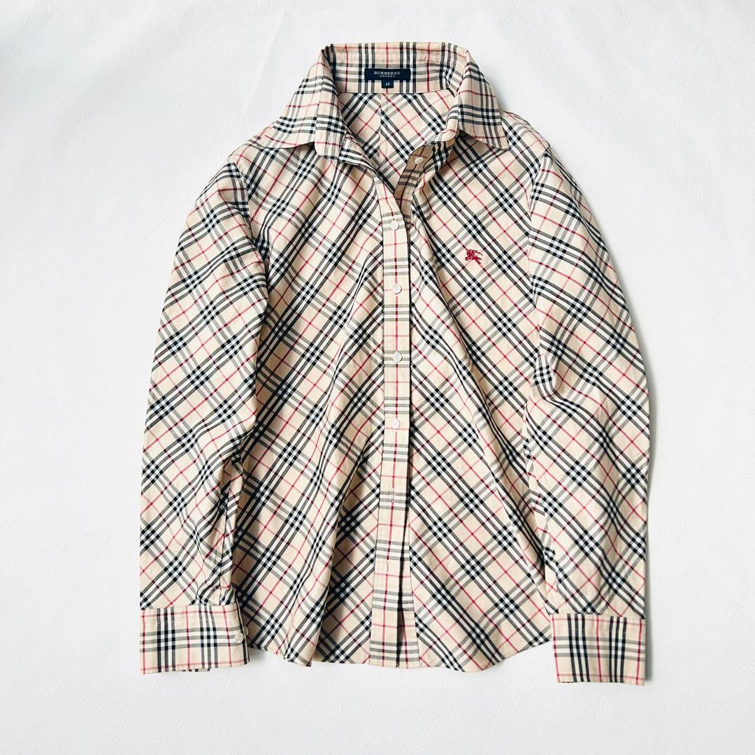 ✳︎バーバリー✳︎ ノバチェック シャツ ロゴ刺繍 40