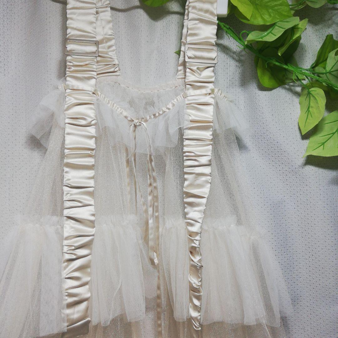 LA BELLE ETUDE　ホワイト チュールロングジレ