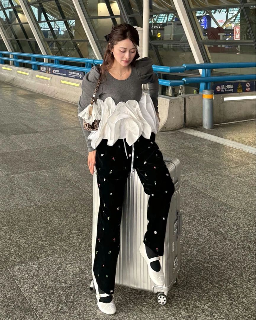 タグ付き新品 bibiy B. STARRY PANTS 刺繍 パンツ