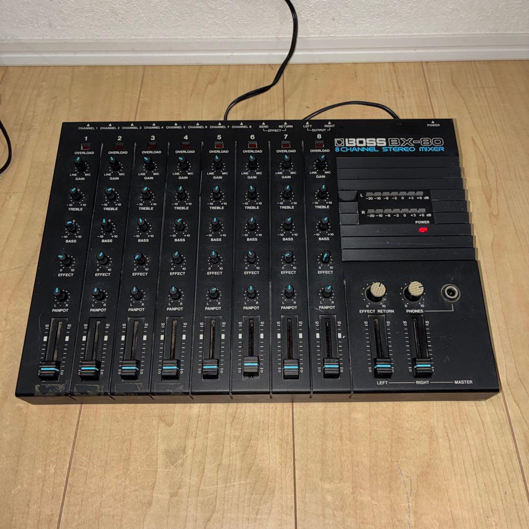 動作ok BOSS 8チャンネルステレオミキサー アナログミキサー BX-80