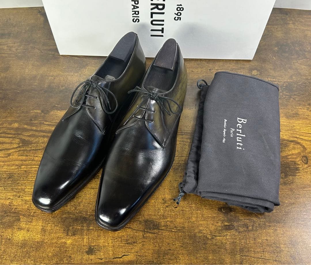希少 付属品完備　Berluti デムジュール プレーントゥ レザーシューズ 8