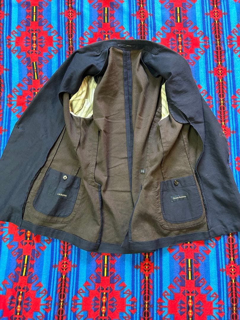 LARDINI ネイビー 6Bダブルブレストジャケット　46